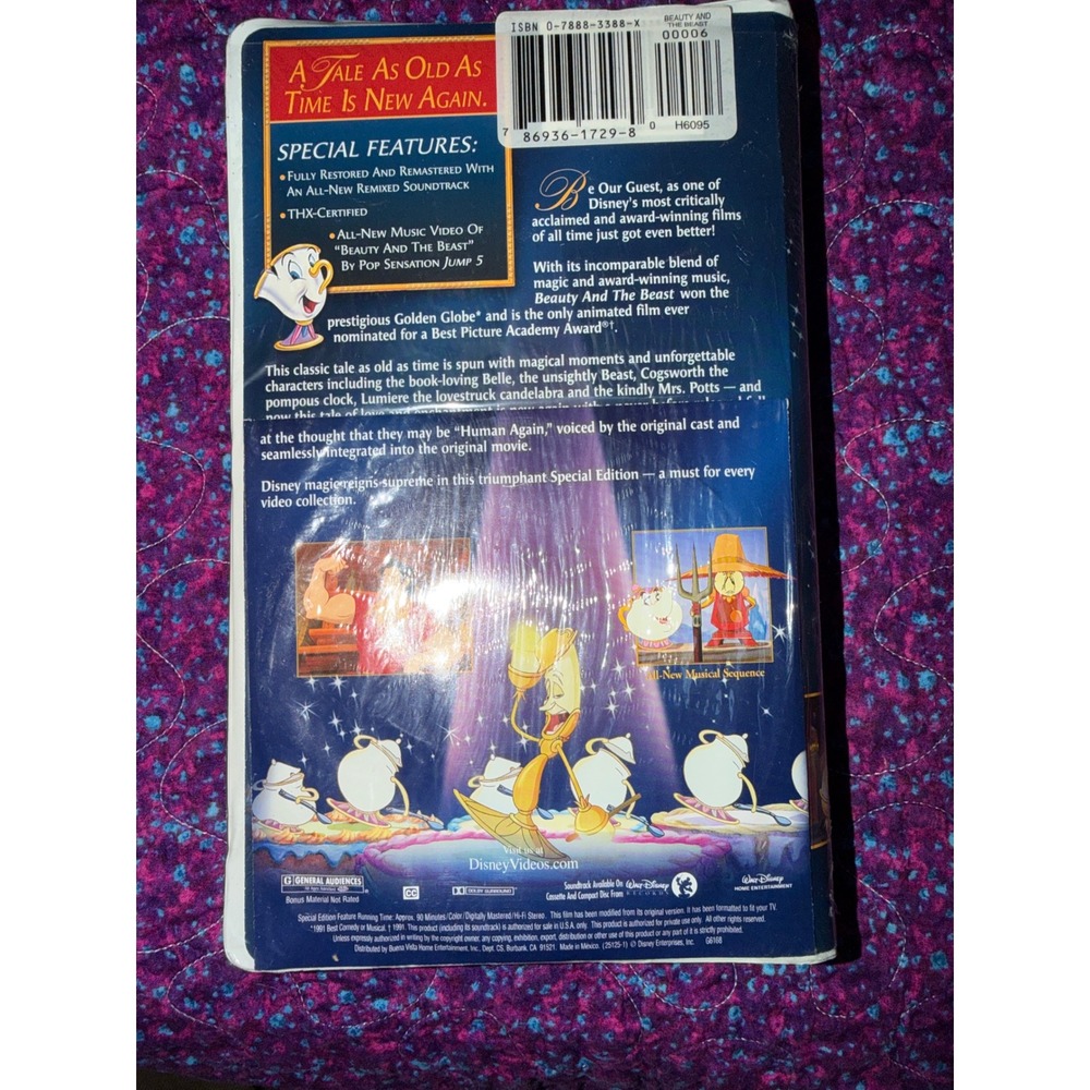 Disney Beauty and the Beast VHS Special Platinum Edition New Sealed Bonus CD-ROM - Picture 2 of 6